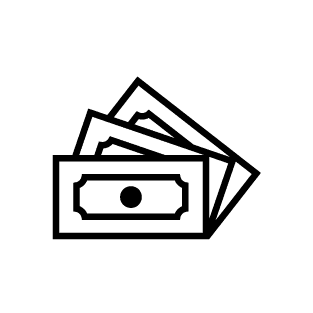 Icon von mehreren Geldscheinen als Symbol für das Benefit Abschlagszahlung bei TREND-JOB