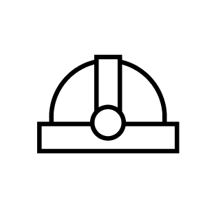 Icon eines Arbeitshelms als Symbol für den Benefit Arbeitsbekleidung für den Zeitarbeitseinsatz bei TREND-JOB