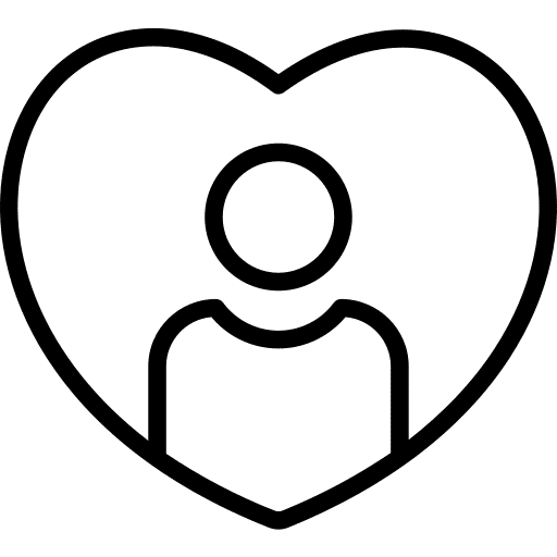 Symbol eines Menschen im Herz als Wert Wertschätzung der Zeitarbeitsfirma TREND-JOB