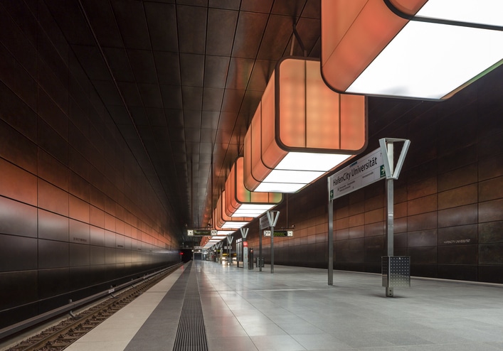 Ansicht der U-Bahn Station Hamburg Hafencity